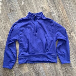 Athleta Purple Quarter Zip Pullover Medium Fleece Lined Athletic sweater